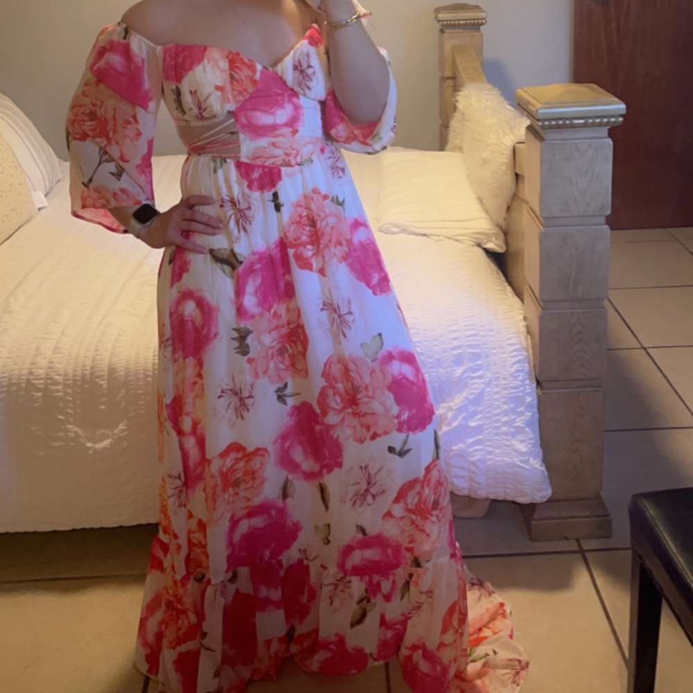 Long off shoulder beautiful dress